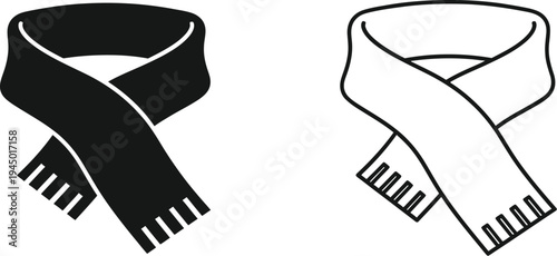 Piano keyboard scarf black and white Vector