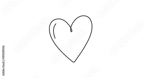 Minimalist heart illustration simple line art symbol of affection