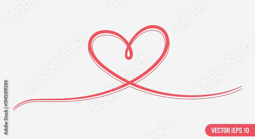 Minimalist pink heart illustration on white background symbolizing love and affection
