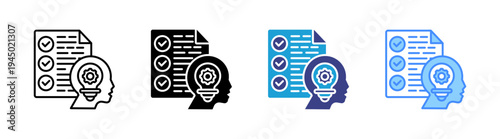 Psychometric icon set multiple style collection
