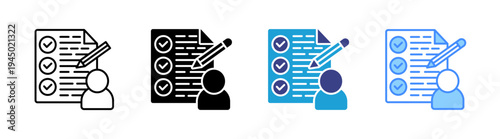 Assessment icon set multiple style collection