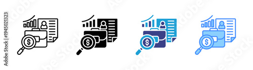 Portofolio icon set multiple style collection