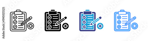 Medical icon set multiple style collection