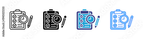 Examination icon set multiple style collection