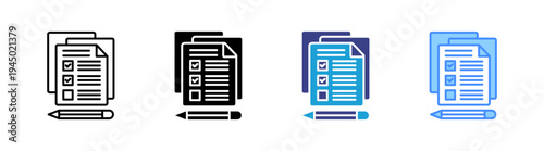 Multiple Choice icon set multiple style collection