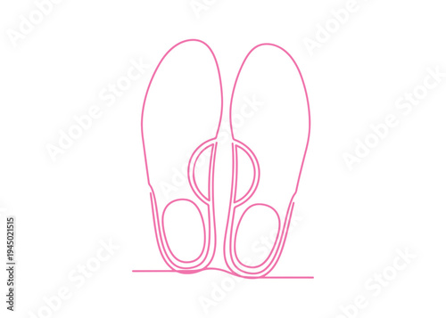 Foot care orthopedic insoles line icon, simple contour vector illustration isolated on white.