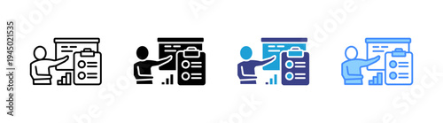 Presentation icon set multiple style collection