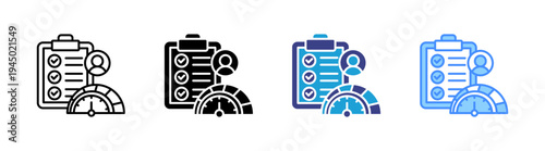 Performance icon set multiple style collection