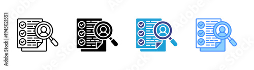 Criteria icon set multiple style collection