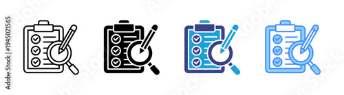 Evaluation icon set multiple style collection