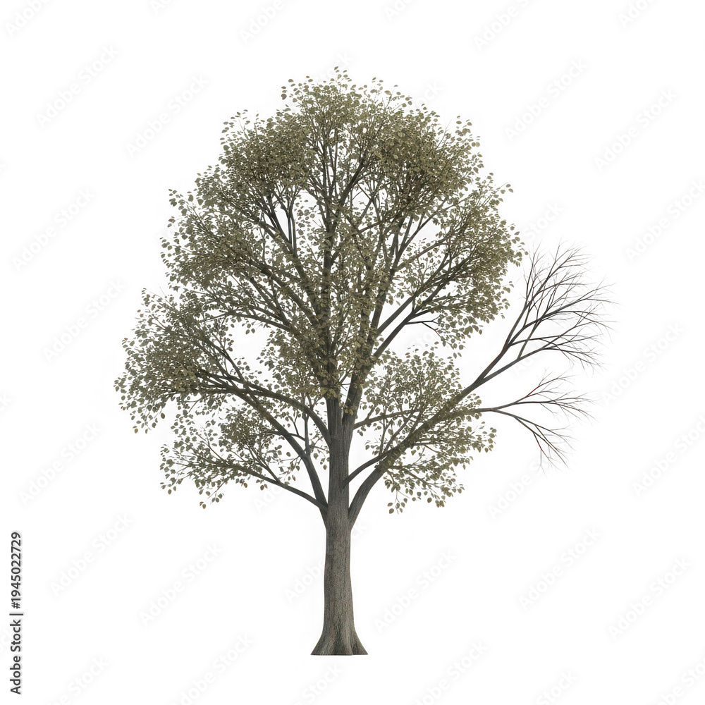 Obraz premium A Tall Deciduous Tree with Sparse Foliage.
