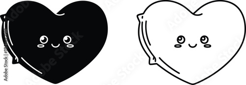 Cute heart doodles love friendship Vector