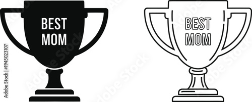 Trophy best mom and best dad awards Vector