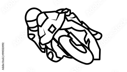 Sportbike motorcycle leaning in a turn racing illustration