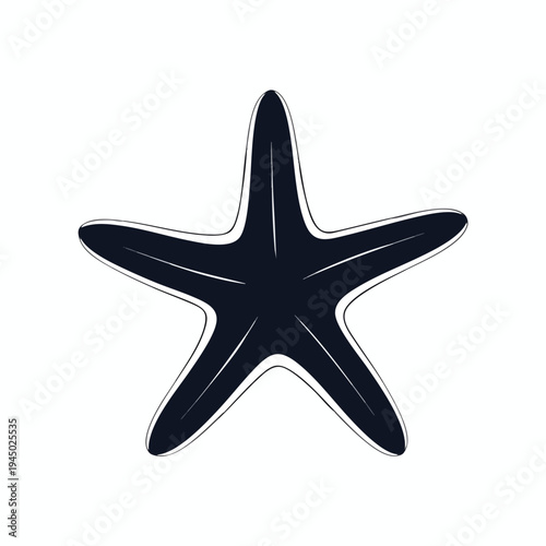 Single dark blue five-pointed star shape with white outline, on white background