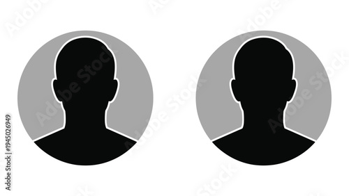 A detailed analysis of two anonymous silhouette profiles in grey circular frames on a white background
