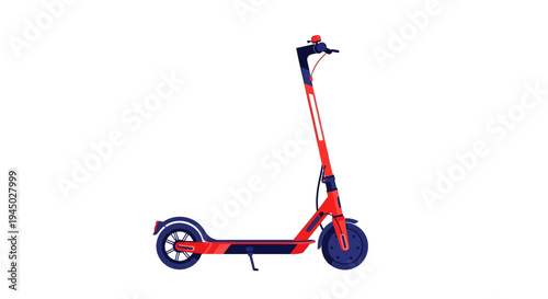 A sleek red electric scooter with black accents on a clean white background