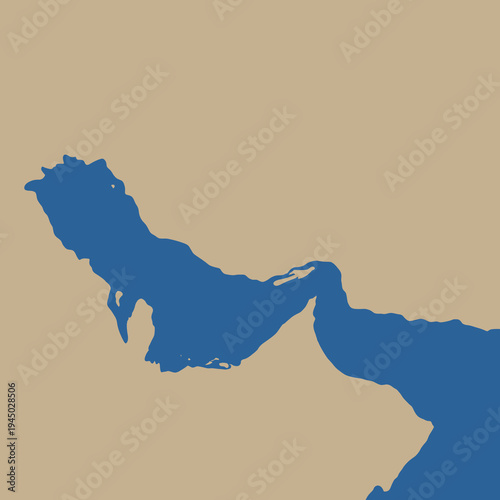 Strait of Hormuz Map Illustration Vector