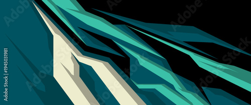 decal design for racing car wrap. Featuring sharp red, black, and gray elements with modern aggressive styling.