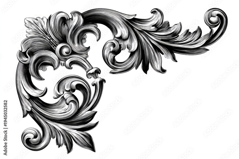 Fototapeta premium Vintage Scroll Design