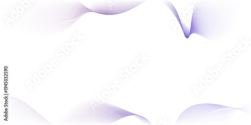 Flowing particles wave pattern, blue and purple gradient color isolated on white background. Vector in concept of AI technology