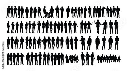 A comprehensive analysis of a large group of people in various poses and locations, showcasing diversity and complexity in a single image