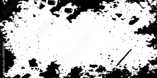 Abstract an artistic, abstract monochrome, with bold black shapes and textures framing an empty, open area for design or messaging.