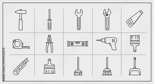 Collection of various hand tools.