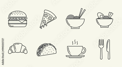 Food icons with various dishes.