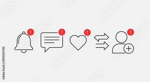 Notification icons for social media.