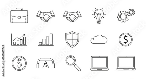Business icons and symbols collection.