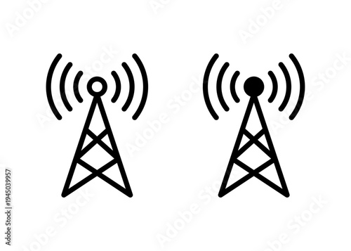 Vector Simple Isolated Antenna Icons