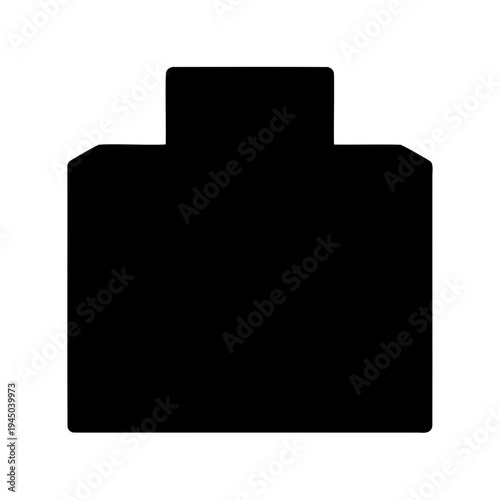 Minimalist black silhouette of a human-like target or mannequin torso against white background Vector, illustration