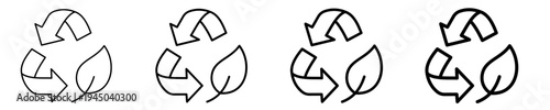 Biodegradable Strategy Icon Set Different Style Collection
