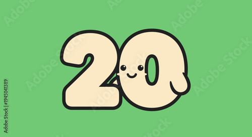 Cute Cartoon Numbers The Number 20