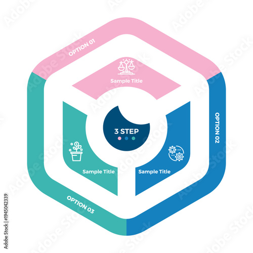Venn diagram infographic chart template for business 3 parts, options, presentation with venn diagram elements vector editable illustration.