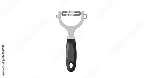 Modern Vegetable Peeler with Metal Head and Silver Blade in Black Handle for Cooking Utensil in Kitchen Design