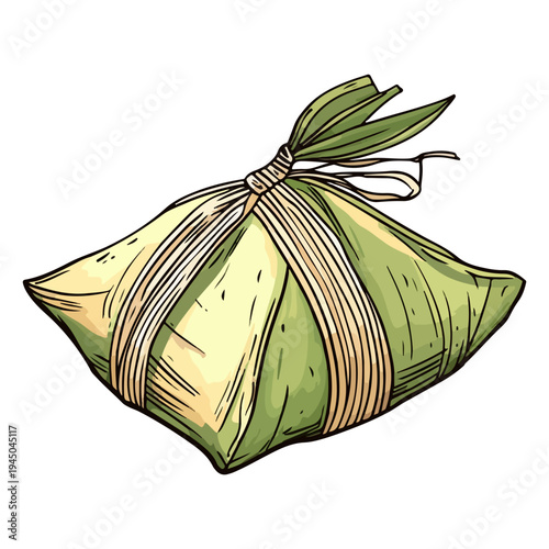 asia, dragon boat festival, celebration, zongzi, sticky rice dumpling, vector, transparent background, icon, object, food