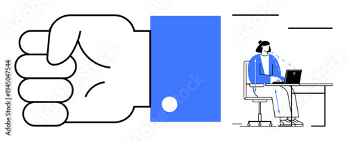 Workplace productivity. Workplace settings with focus on accountability and supervision. Workplace efficiency and individual task management highlighted. For business, corporate culture, and HR