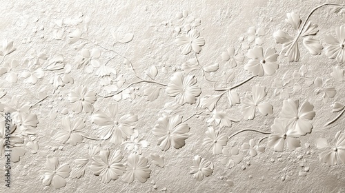 Textured Background with Floral Embossing and Subtle Shadow Play
