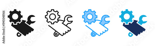 Practical Training icon set multiple style collection