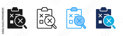 Error Analysis icon set multiple style collection