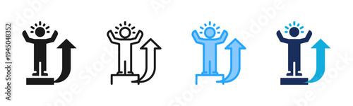 Confidence icon set multiple style collection