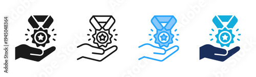 Skill Mastery icon set multiple style collection