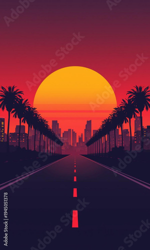 sunset over the city