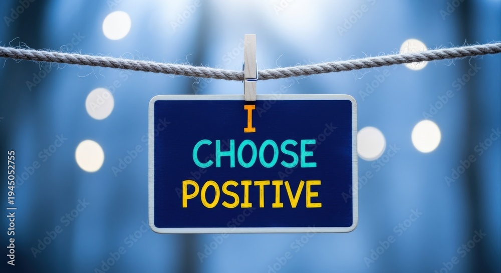 Obraz premium Inspirational Message Displayed on a Sign: I Choose Positive, Promoting Optimism and a Positive Mindset