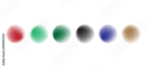 PrintSet color circle gradient noise gradation. Abstract colorful watercolor blur mesh on isolated transparent background. Circle shape png.