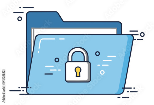 Secure digital data storage and confidential file protection concept illustration, symbolizing robust online privacy and managed access for sensitive information requiring careful handling