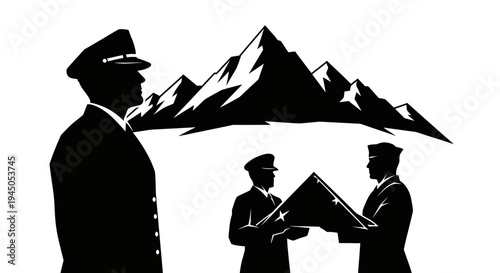 Military Honor Guard Folding Flag at Mountain Memorial