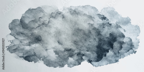 Fluffy white cumulus clouds drift through a vibrant blue summer sky as wisps of atmospheric smoke blend into the peaceful natural landscape